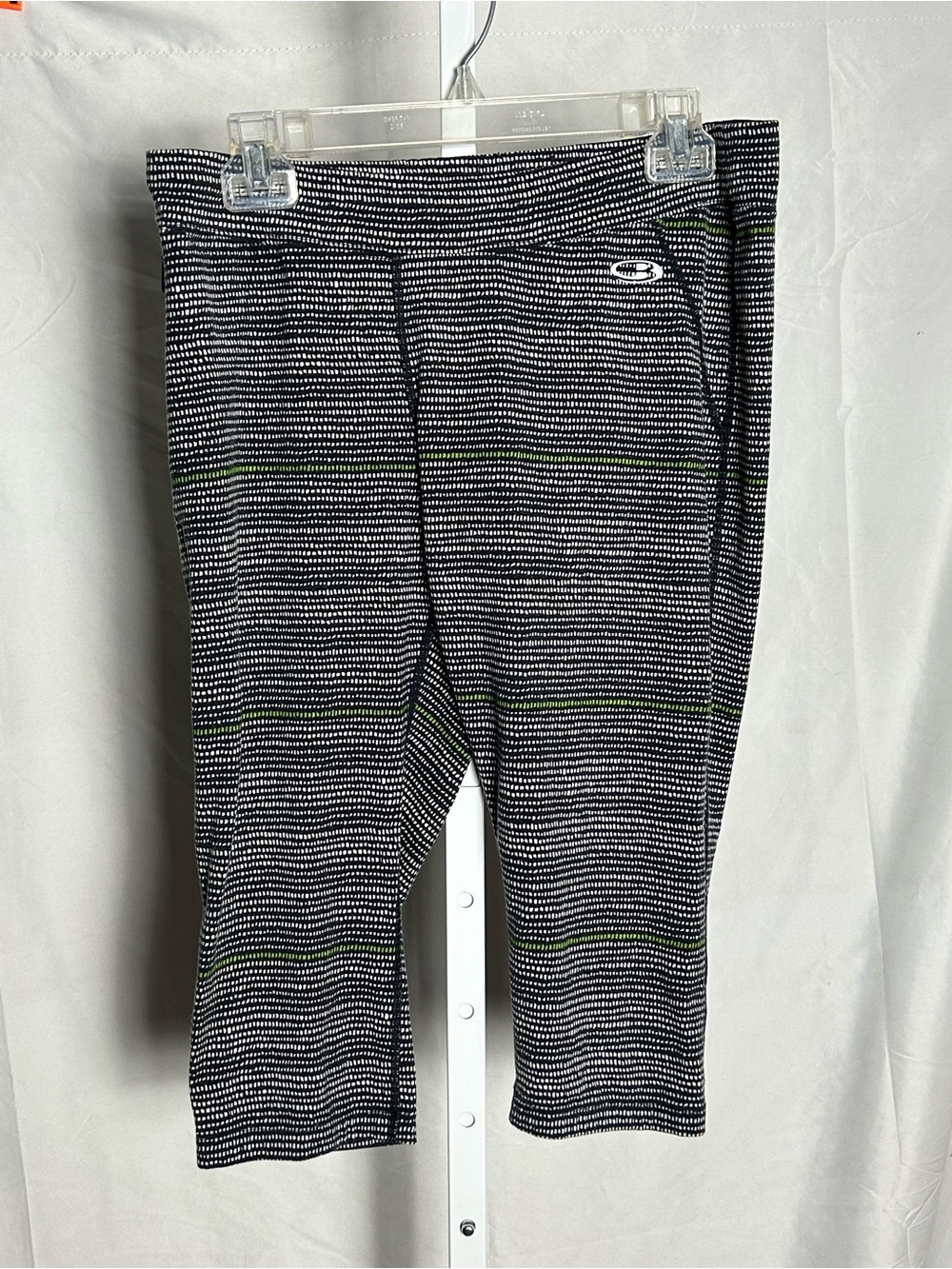 Icebreaker Black & White Striped Kids Capri Leggings